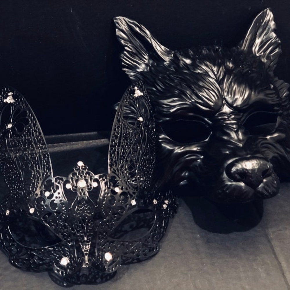 Couples Masquerade Masks Bunny And Wolf